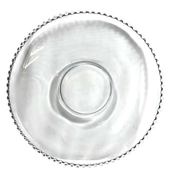 Imperial Glass Candlewick 16.5" Large Round Clear Glass Serving Platter-Stunning